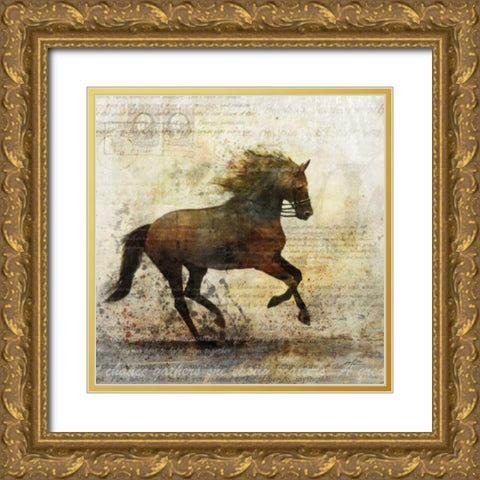 Horse Dance 1 Gold Ornate Wood Framed Art Print with Double Matting by Roko, Ken
