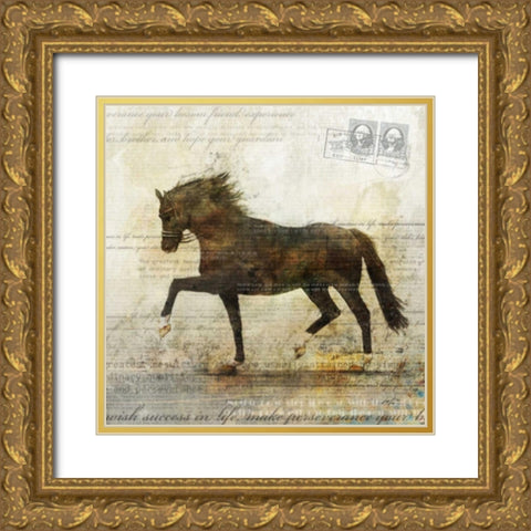 Horse Dance 2 Gold Ornate Wood Framed Art Print with Double Matting by Roko, Ken