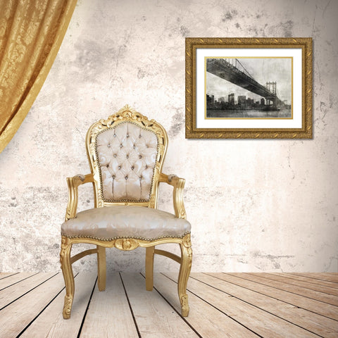City Bridge 1 Gold Ornate Wood Framed Art Print with Double Matting by Roko, Ken
