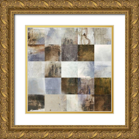 Marble Blocks 1 Gold Ornate Wood Framed Art Print with Double Matting by Roko, Ken