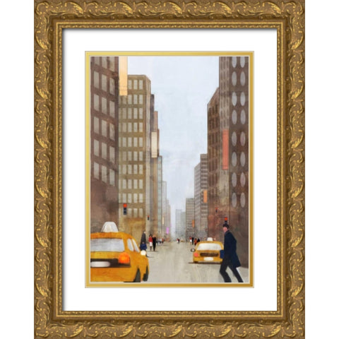 Jaywalk 1 Gold Ornate Wood Framed Art Print with Double Matting by Roko, Ken