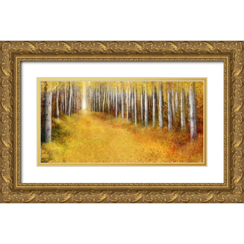 Yellow Path 2 Gold Ornate Wood Framed Art Print with Double Matting by Roko, Ken