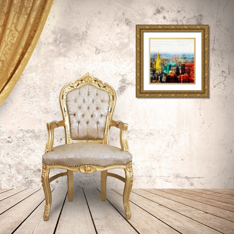Colorful City 2 Gold Ornate Wood Framed Art Print with Double Matting by Roko, Ken