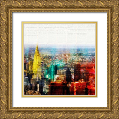 Colorful City 2 Gold Ornate Wood Framed Art Print with Double Matting by Roko, Ken