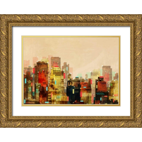 City Beyond 1 Gold Ornate Wood Framed Art Print with Double Matting by Roko, Ken