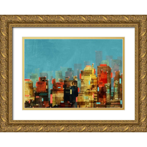 City Beyond 2 Gold Ornate Wood Framed Art Print with Double Matting by Roko, Ken