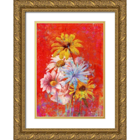 Vibrant Posies 1 Gold Ornate Wood Framed Art Print with Double Matting by Roko, Ken