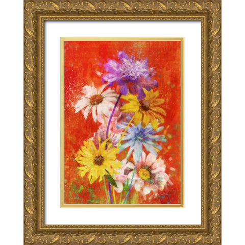 Vibrant Posies 2 Gold Ornate Wood Framed Art Print with Double Matting by Roko, Ken