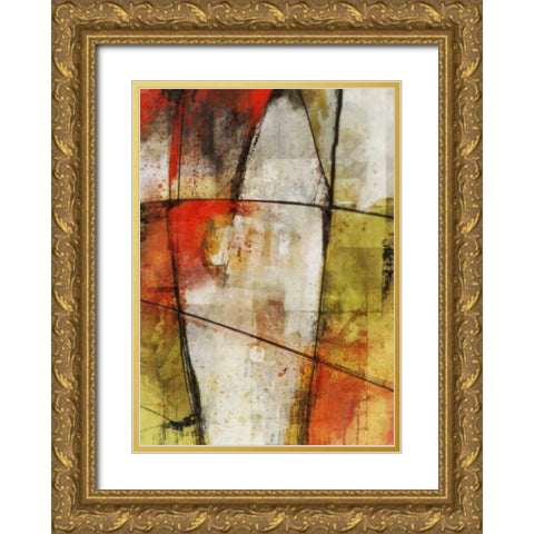 Flow 1 Gold Ornate Wood Framed Art Print with Double Matting by Roko, Ken