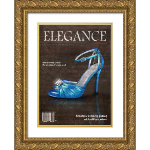 Haute Shoe 2 Gold Ornate Wood Framed Art Print with Double Matting by Roko, Ken