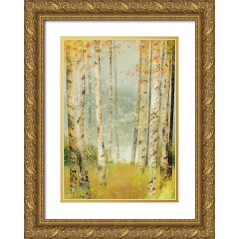Yellow Birch 1 Gold Ornate Wood Framed Art Print with Double Matting by Roko, Ken