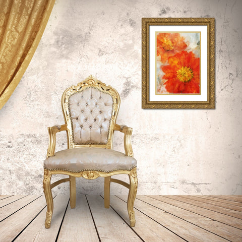 Tithonia Bloom 1 Gold Ornate Wood Framed Art Print with Double Matting by Roko, Ken
