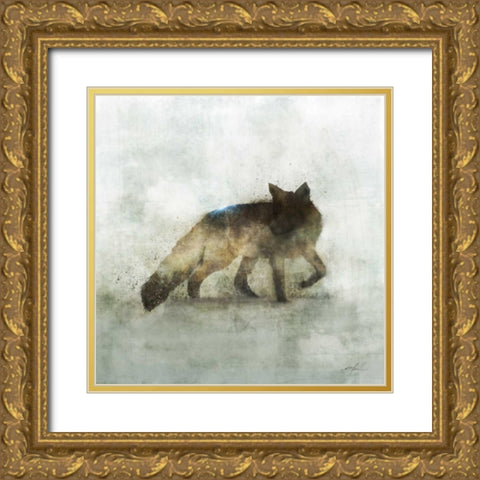 Fabulous Fox Gold Ornate Wood Framed Art Print with Double Matting by Roko, Ken