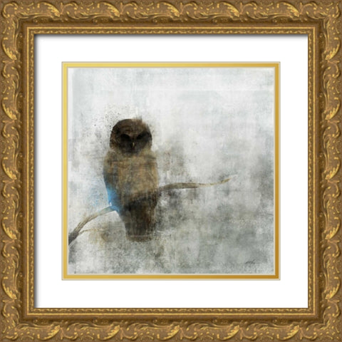 Guardian Owl Gold Ornate Wood Framed Art Print with Double Matting by Roko, Ken