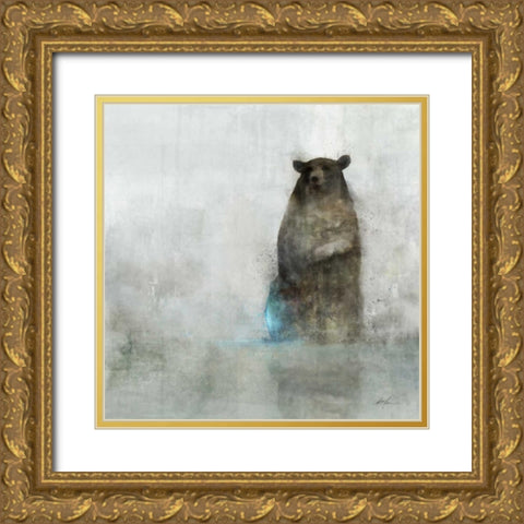 Friendly Bear 1 Gold Ornate Wood Framed Art Print with Double Matting by Roko, Ken