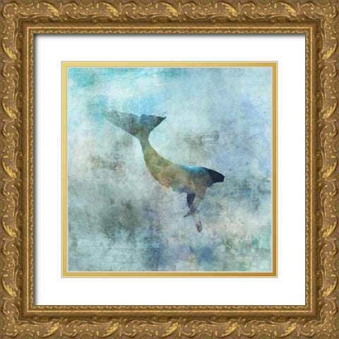 Ocean Whale 3 Gold Ornate Wood Framed Art Print with Double Matting by Roko, Ken