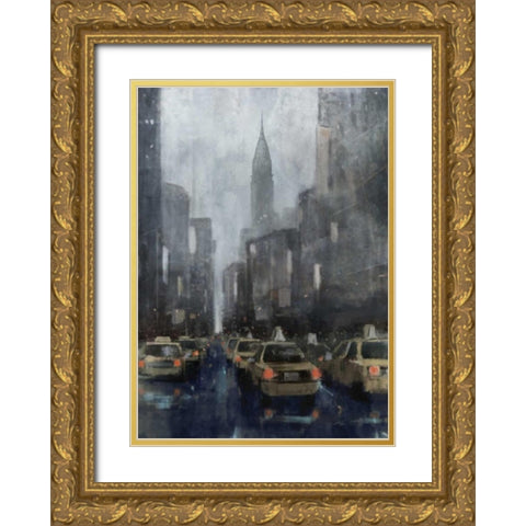 NYC Winter 2 Gold Ornate Wood Framed Art Print with Double Matting by Roko, Ken