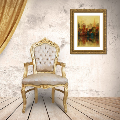 New York Sunshine Gold Ornate Wood Framed Art Print with Double Matting by Roko, Ken