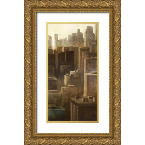 Metropolis City 2 Gold Ornate Wood Framed Art Print with Double Matting by Roko, Ken
