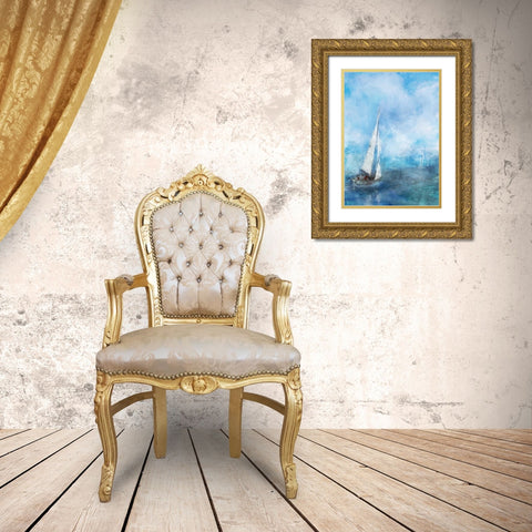 Sailing Sea 1 Gold Ornate Wood Framed Art Print with Double Matting by Roko, Ken