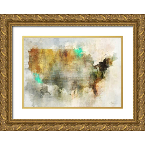 Earth Tones USA Gold Ornate Wood Framed Art Print with Double Matting by Roko, Ken