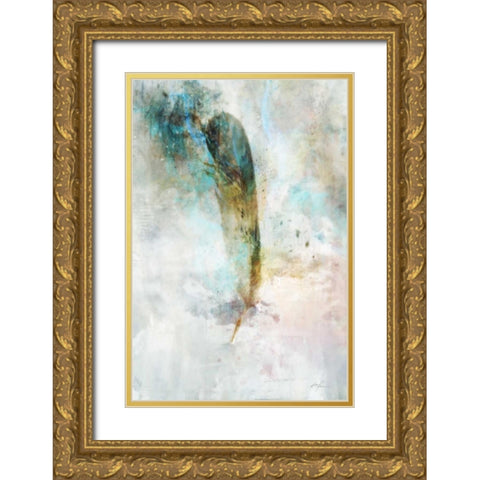 Celestial Feather 1 Gold Ornate Wood Framed Art Print with Double Matting by Roko, Ken