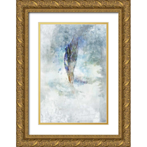 Celestial Feather 2 Gold Ornate Wood Framed Art Print with Double Matting by Roko, Ken