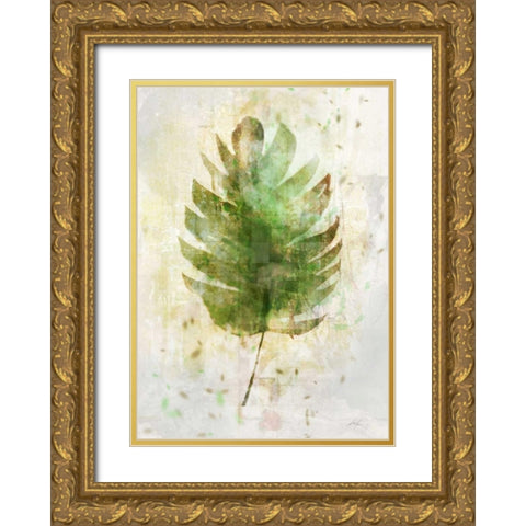 Textured Tropical Palm Gold Ornate Wood Framed Art Print with Double Matting by Roko, Ken