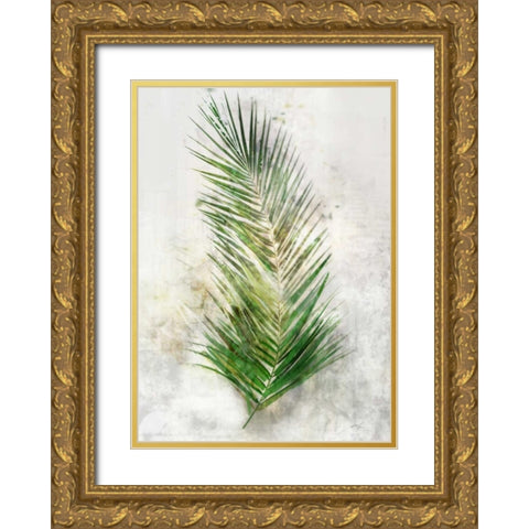 Textured Areca Palm Gold Ornate Wood Framed Art Print with Double Matting by Roko, Ken