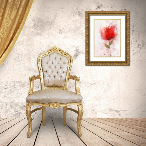 Exuberant Floral Gold Ornate Wood Framed Art Print with Double Matting by Roko, Ken
