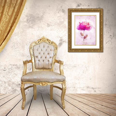 Bursting Floral Gold Ornate Wood Framed Art Print with Double Matting by Roko, Ken