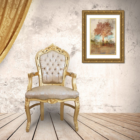 Sun Dappled Tree Gold Ornate Wood Framed Art Print with Double Matting by Roko, Ken