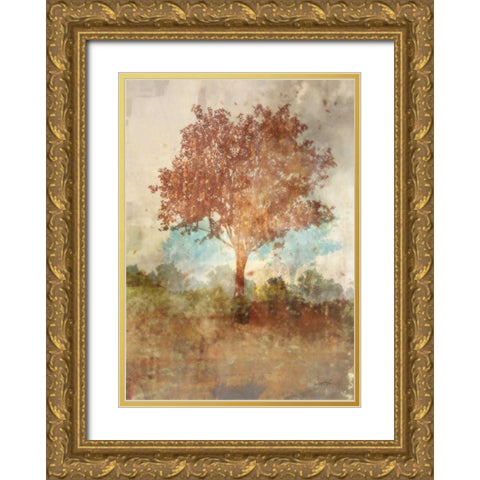 Sun Dappled Tree Gold Ornate Wood Framed Art Print with Double Matting by Roko, Ken