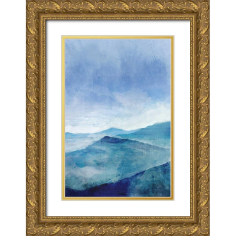 Blue Range Gold Ornate Wood Framed Art Print with Double Matting by Roko, Ken