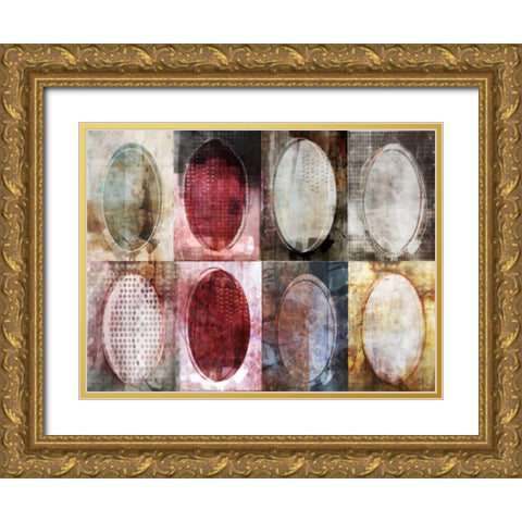 Oval Gridlock Gold Ornate Wood Framed Art Print with Double Matting by Roko, Ken