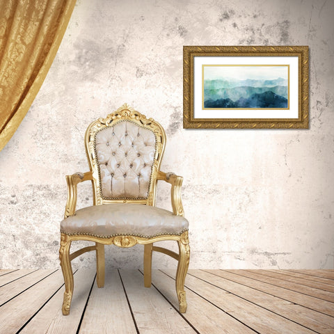 Blue Range Gold Ornate Wood Framed Art Print with Double Matting by Roko, Ken