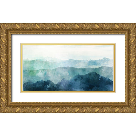 Blue Range Gold Ornate Wood Framed Art Print with Double Matting by Roko, Ken