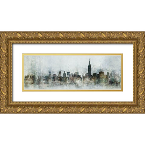 Big City Skyline Gold Ornate Wood Framed Art Print with Double Matting by Roko, Ken