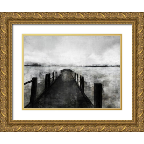 Dark Pier Gold Ornate Wood Framed Art Print with Double Matting by Roko, Ken