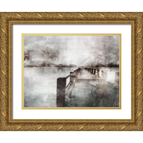 Misty Pier Gold Ornate Wood Framed Art Print with Double Matting by Roko, Ken