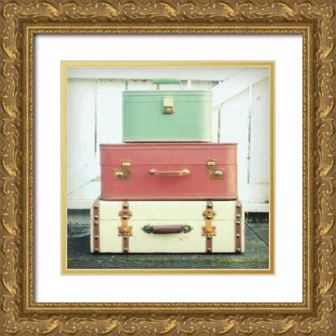 Journey In Red Gold Ornate Wood Framed Art Print with Double Matting by Dvorak, Vicki