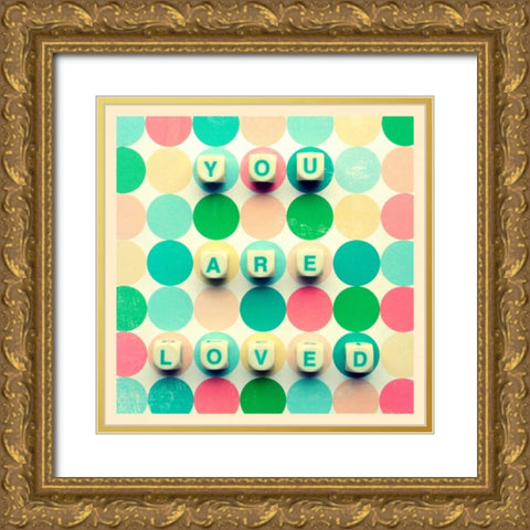 You Are Loved Game Pieces Gold Ornate Wood Framed Art Print with Double Matting by Dvorak, Vicki