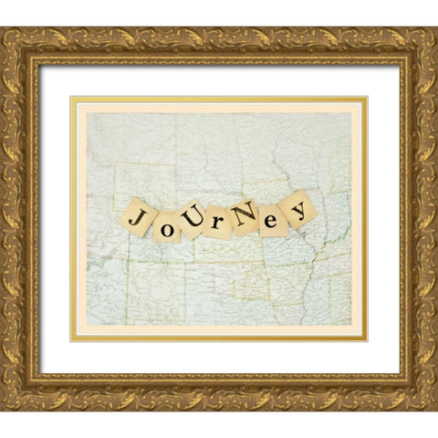Journey Game Pieces Gold Ornate Wood Framed Art Print with Double Matting by Dvorak, Vicki