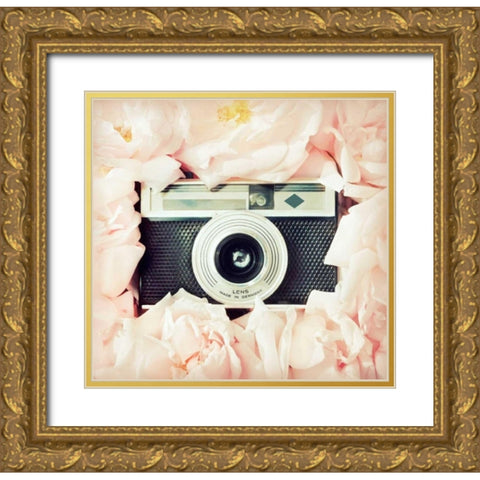 Circle Of Roses Gold Ornate Wood Framed Art Print with Double Matting by Dvorak, Vicki