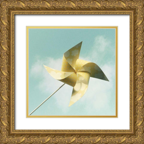 Lemon Twirl Blue Sky Gold Ornate Wood Framed Art Print with Double Matting by Dvorak, Vicki