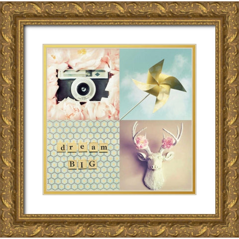 Dream Big Gold Ornate Wood Framed Art Print with Double Matting by Dvorak, Vicki