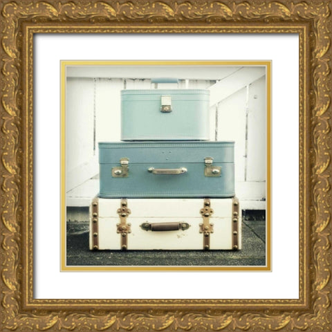 Journey In Blue Gold Ornate Wood Framed Art Print with Double Matting by Dvorak, Vicki