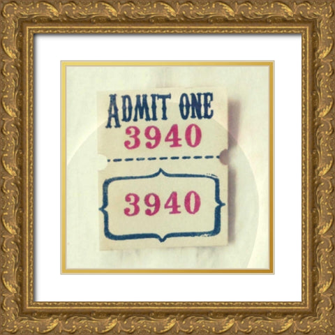 Admit One 3940 Gold Ornate Wood Framed Art Print with Double Matting by Dvorak, Vicki