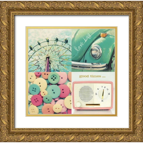 Love Bug Gold Ornate Wood Framed Art Print with Double Matting by Dvorak, Vicki