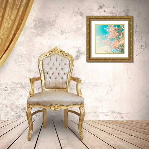 Polariod Pink 1 Gold Ornate Wood Framed Art Print with Double Matting by Dvorak, Vicki
